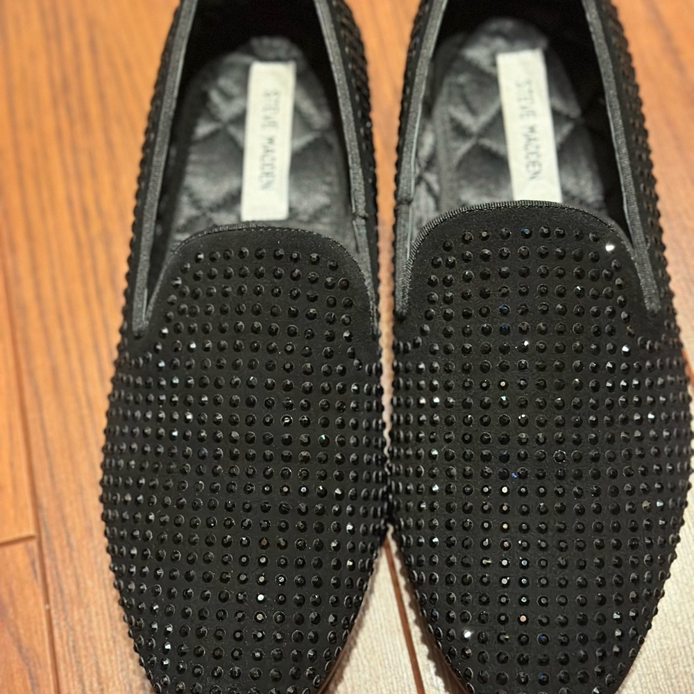 Steve Madden Black Studded Loafers